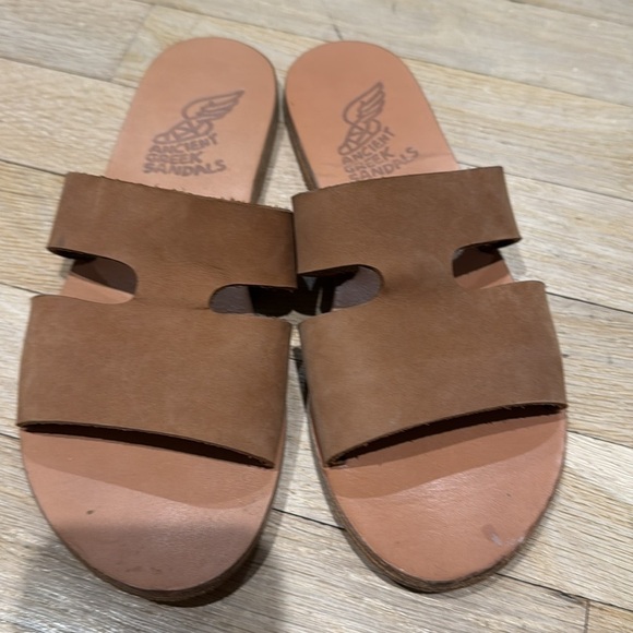 Ancient Greek Sandals Tan Slide Sandals - Picture 2 of 6